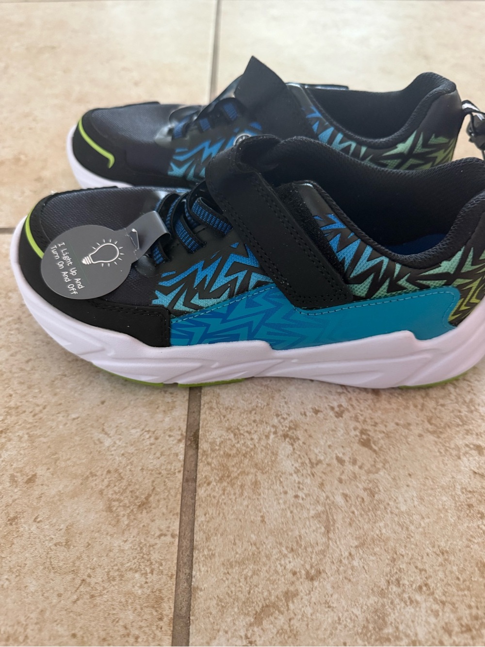 Athletic Works Boys' Blue and Black Light-Up Sneakers